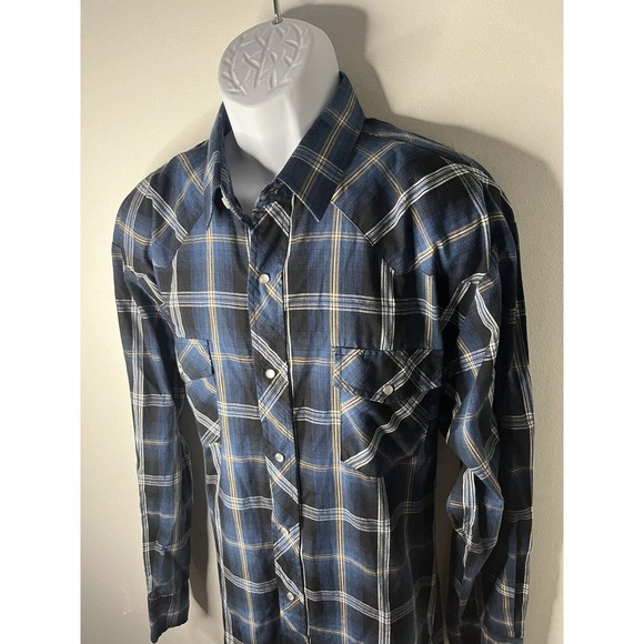 Gibson Plaid Long Sleeve Size 2XL Western Button Down Pearl Snap Shirt Cowboy - Picture 1 of 7